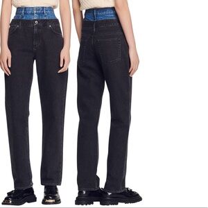 Sandro Two-Tone Double Waist Jeans
